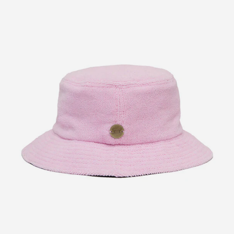 Towelling Bucket Hat - Pink & Black