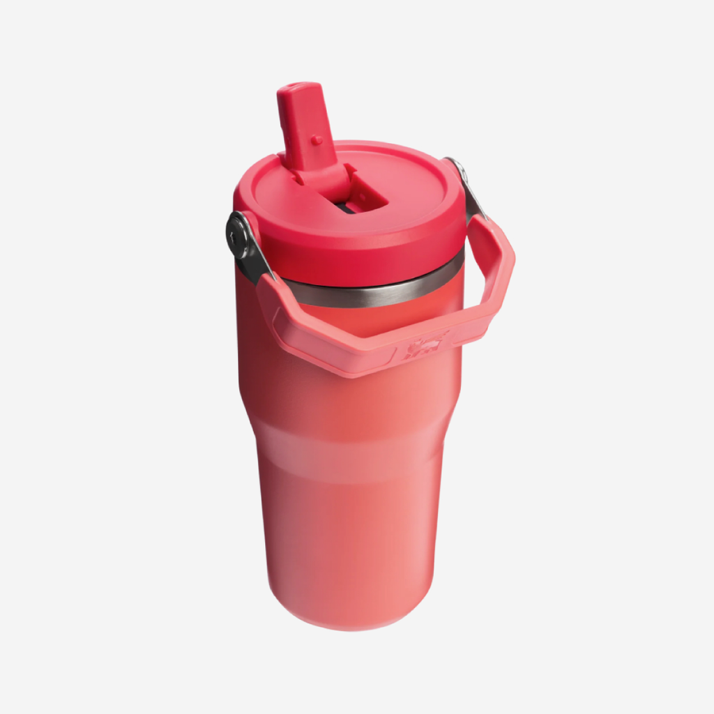 The IceFlow Flip Straw Tumbler 600ml - Hot Coral