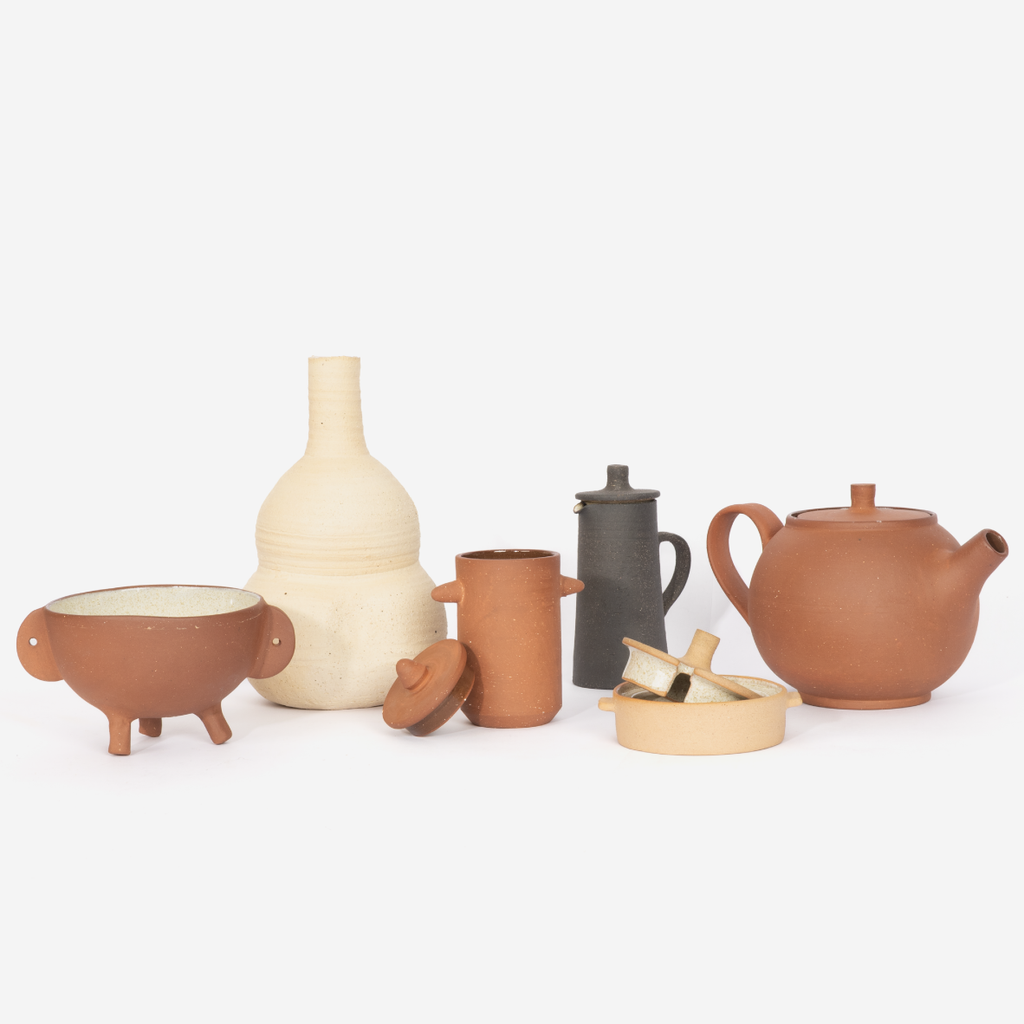 Teapot Two Cups - Terracotta
