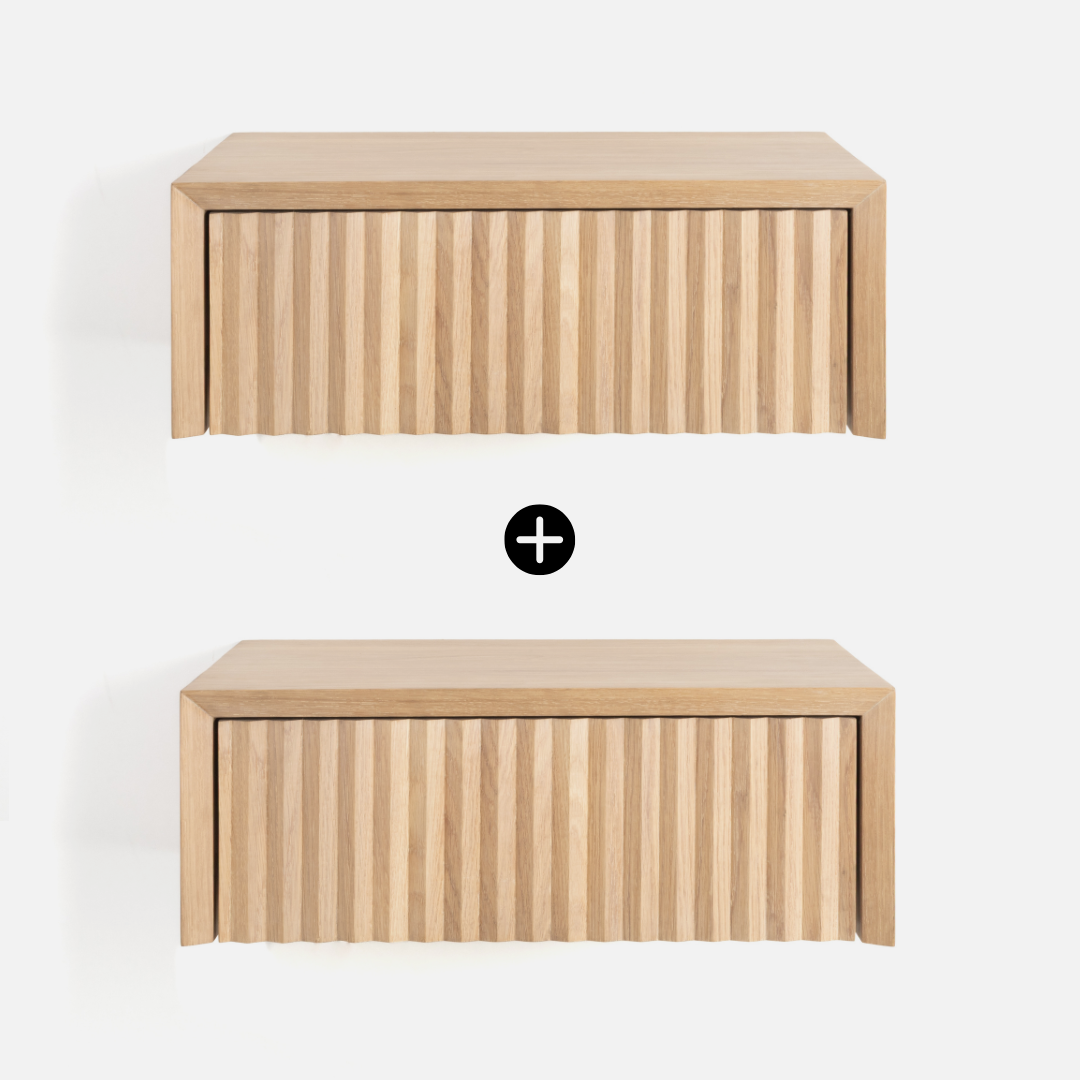 Copenhagen Floating Fluted Side Table Combo