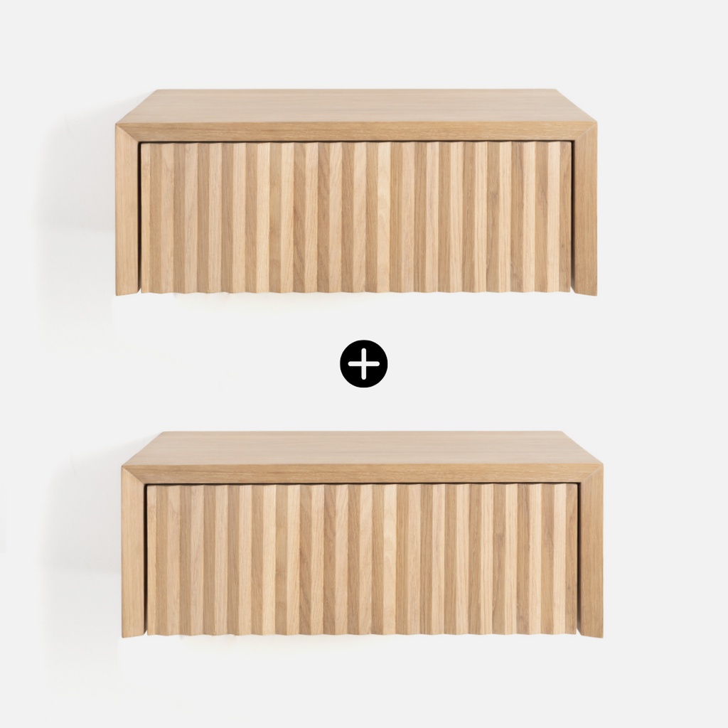 Copenhagen Floating Fluted Side Table Combo