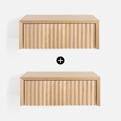 Copenhagen Floating Fluted Side Table Combo