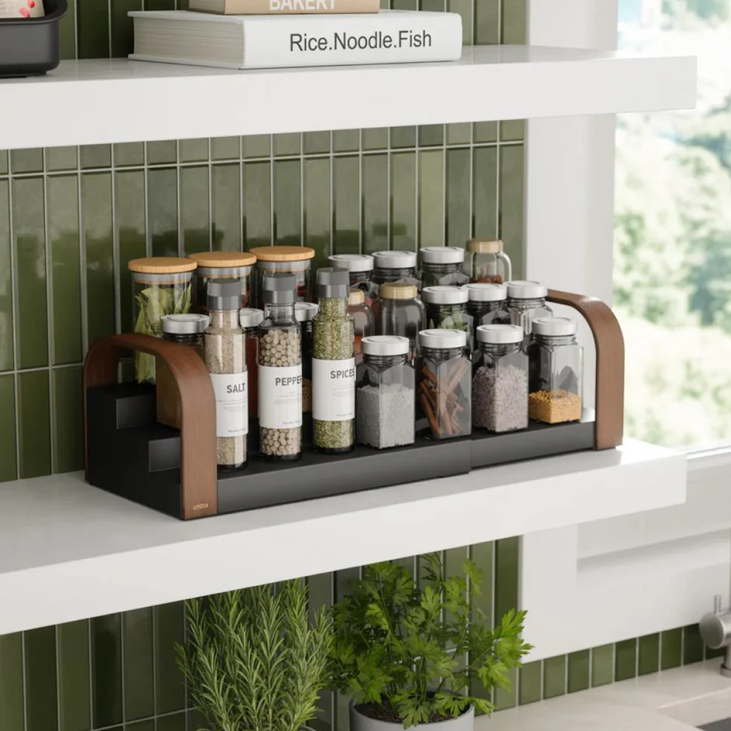 Bellwood Spice Shelf 3 Tier - Black and Walnut