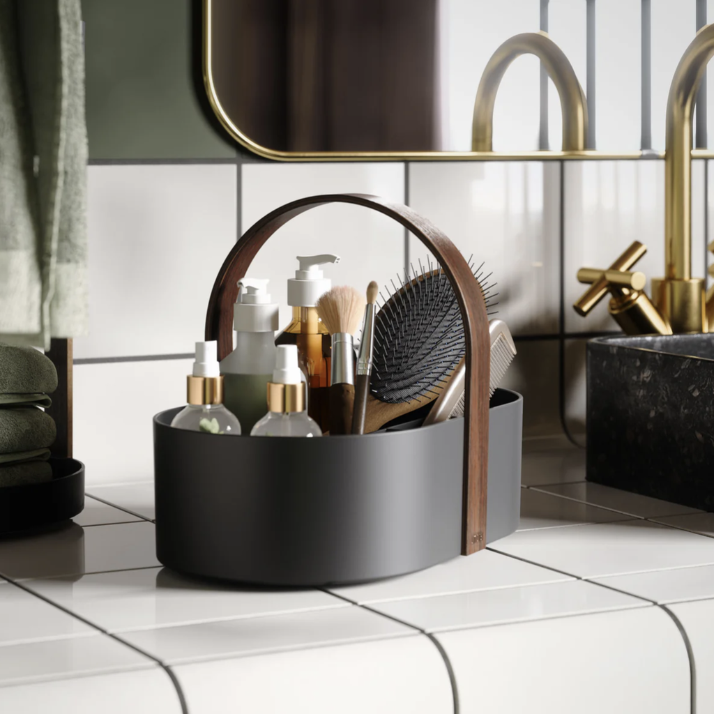 Bellwood Storage Caddy - Black & Walnut