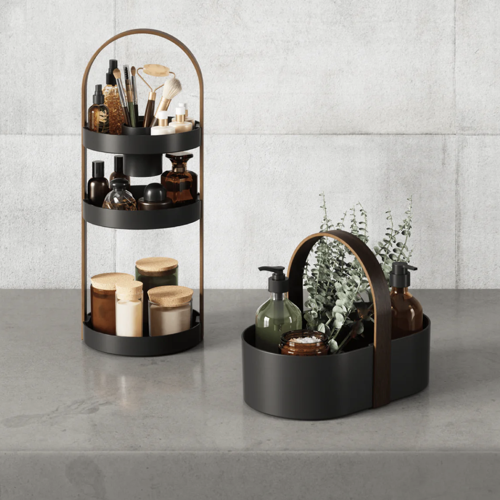 Bellwood Storage Caddy - Black & Walnut