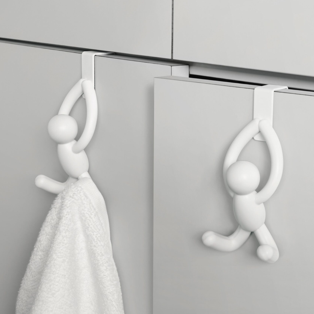 Buddy Over The Cabinet Hooks Set Of 2 - White