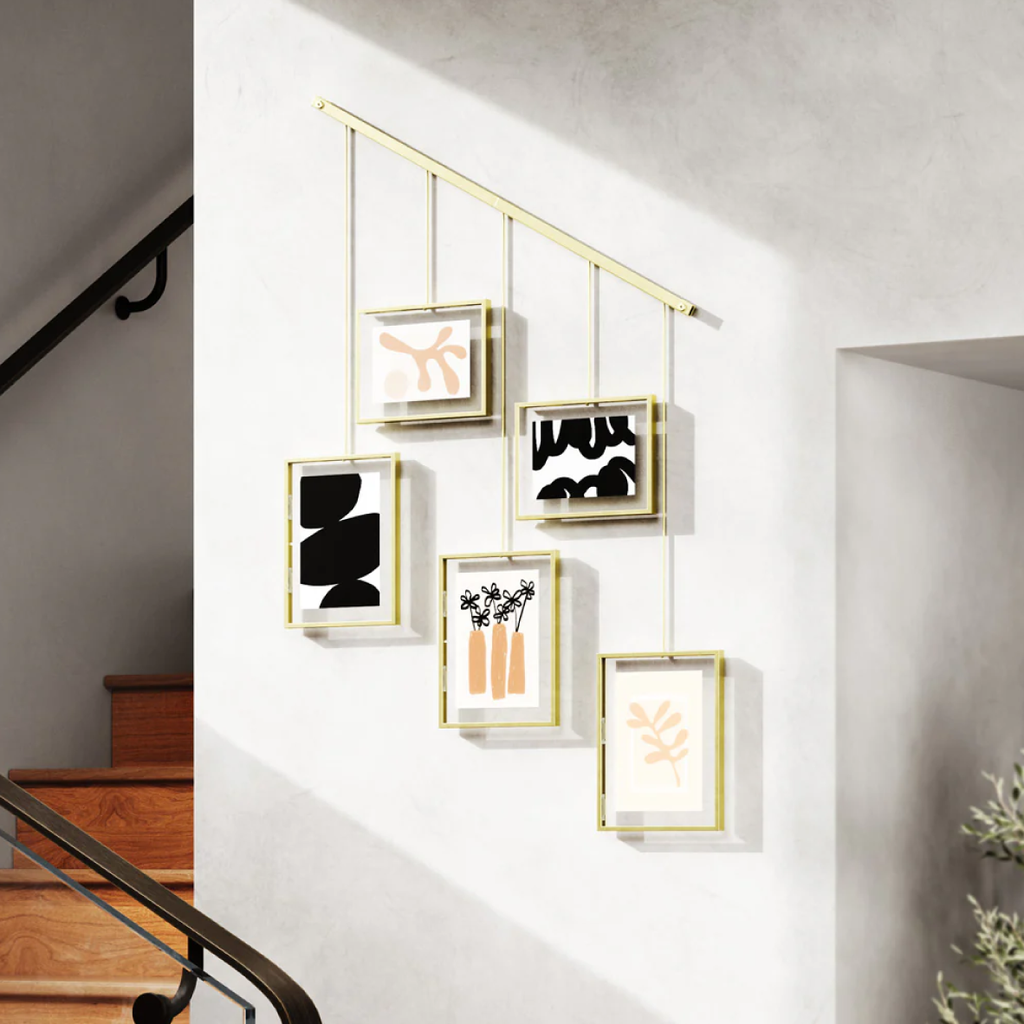 Exhibit Photo Display Set Of 5 - Brass