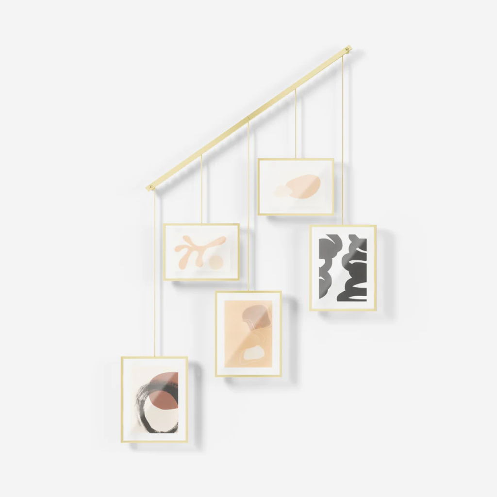 Exhibit Photo Display Set Of 5 - Brass