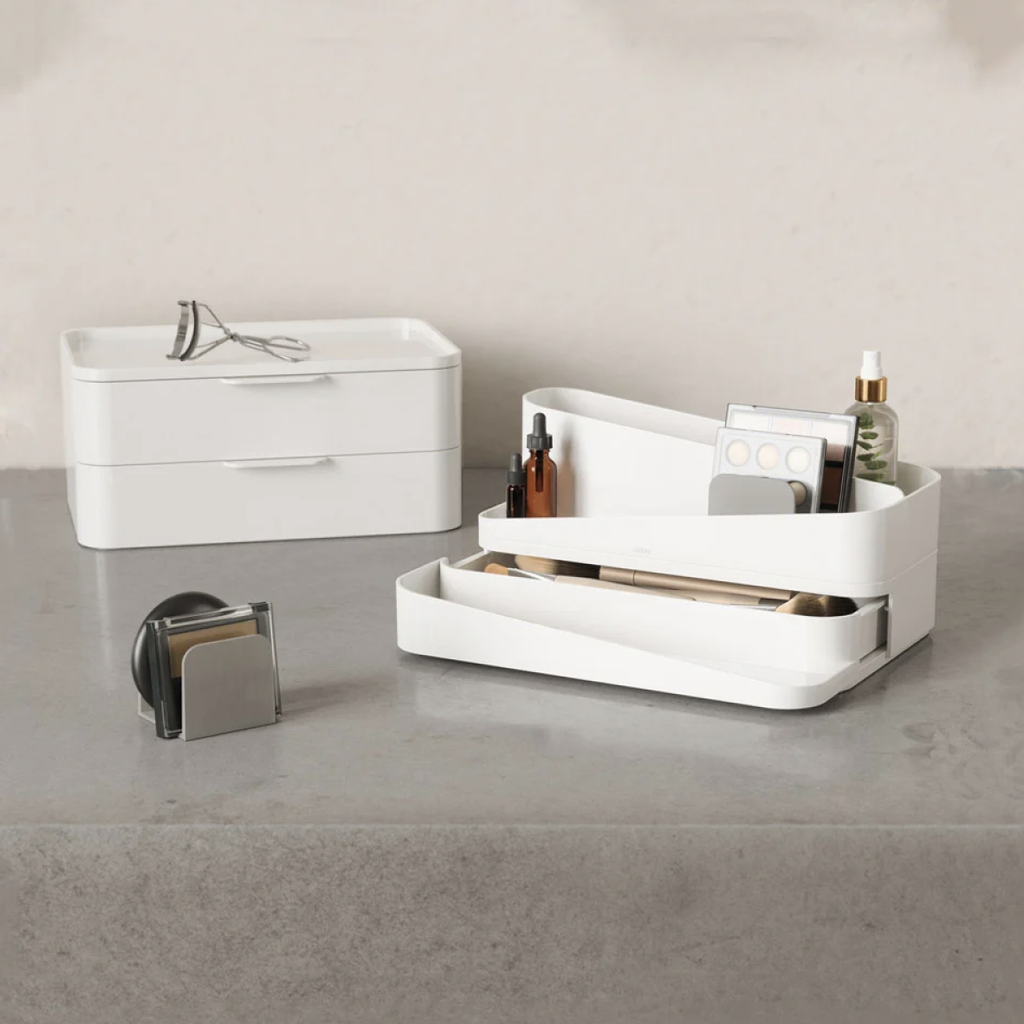 Glam Cosmetic Organiser Large - White & Grey