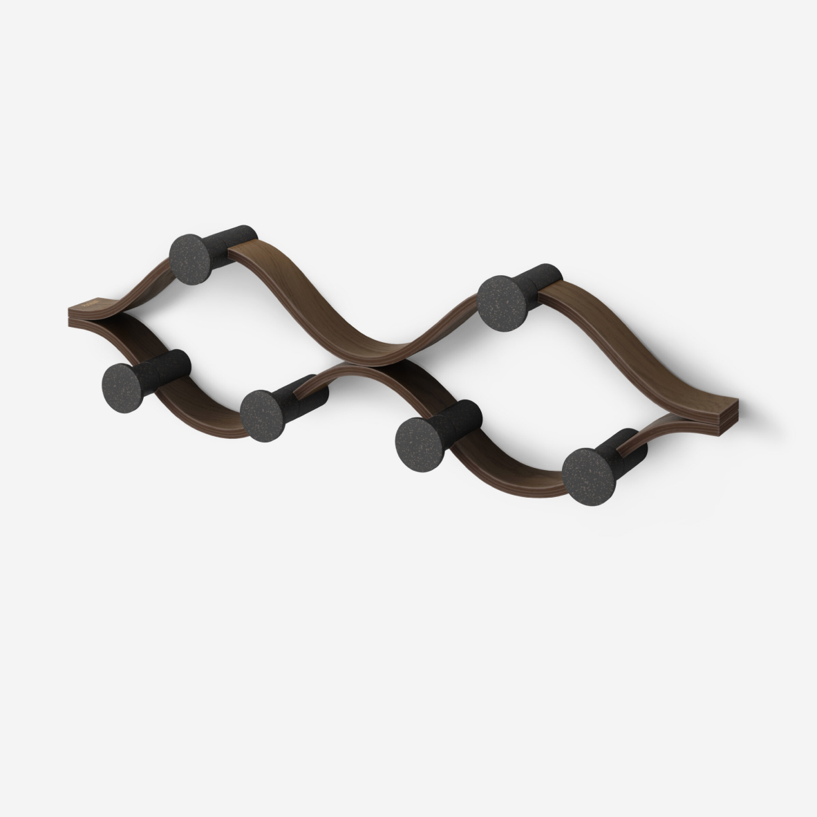 Montage 6 Hook - Black & Walnut