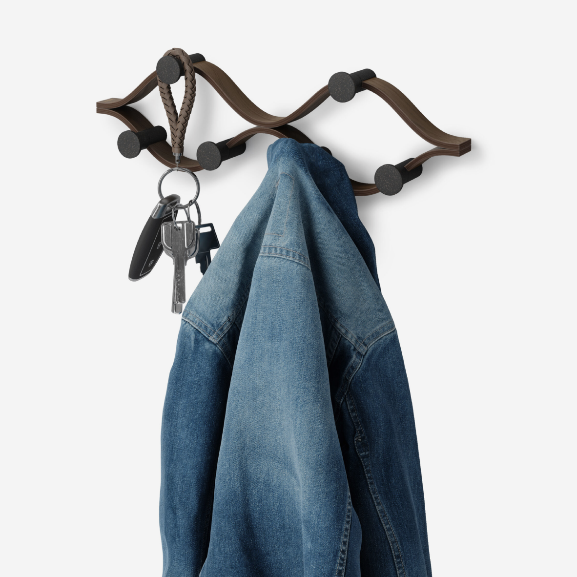 Montage 6 Hook - Black & Walnut