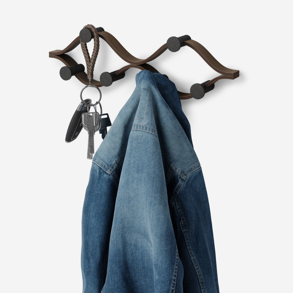 Montage 6 Hook - Black & Walnut