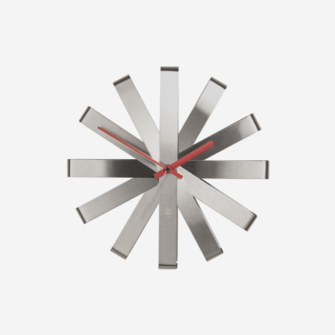 Ribbon Wall Clock - Steel
