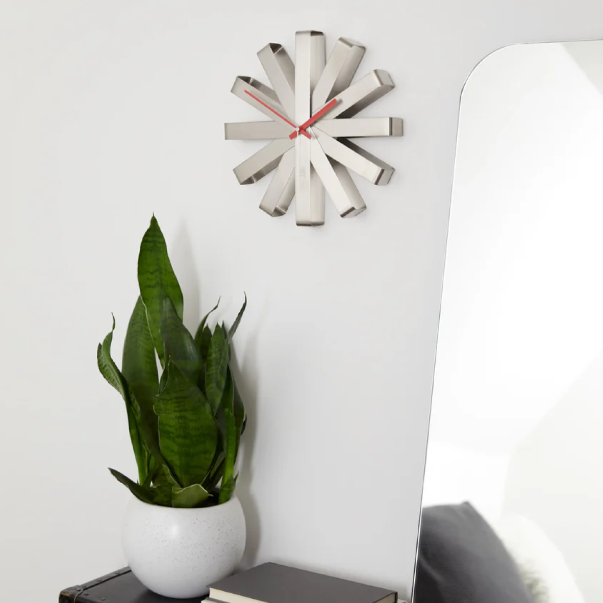 Ribbon Wall Clock - Steel