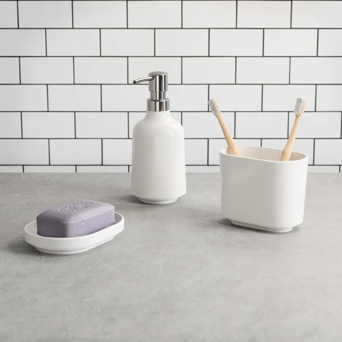Step Toothbrush Holder - White