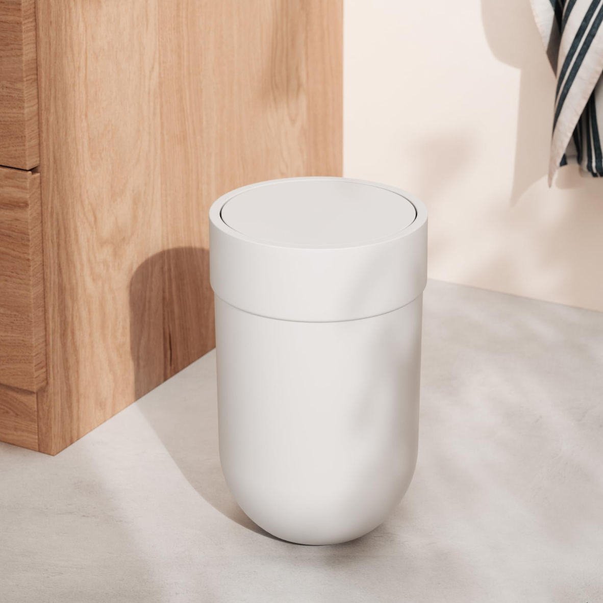 Touch Trash Can - White