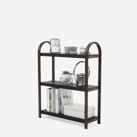 Bellwood Freestanding Shelf 3 Tier - Black and Walnut