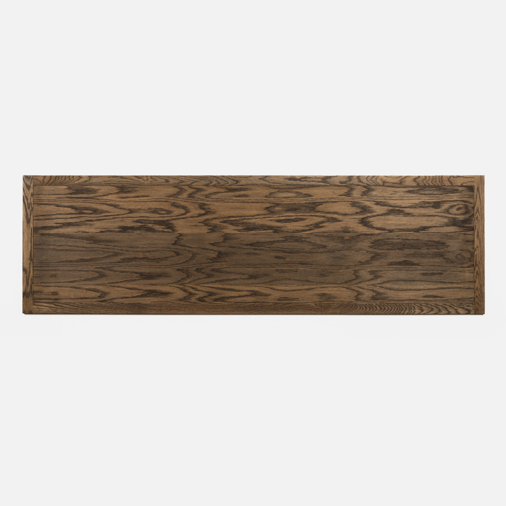 Wooden Headboard with a natural finish on a white background