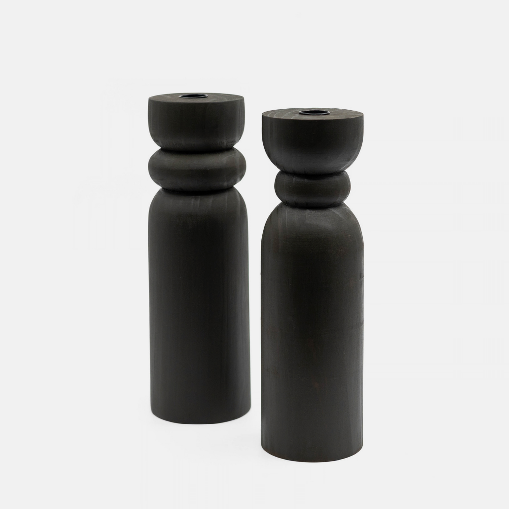 Zuri Candle Holders (Set of 2) - Black
