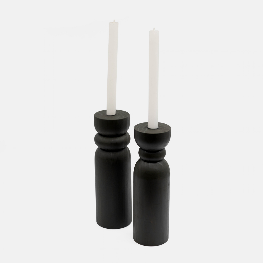 Zuri Candle Holders (Set of 2) - Black