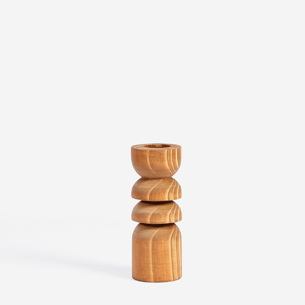 Abstract Candle Holder - Cognac