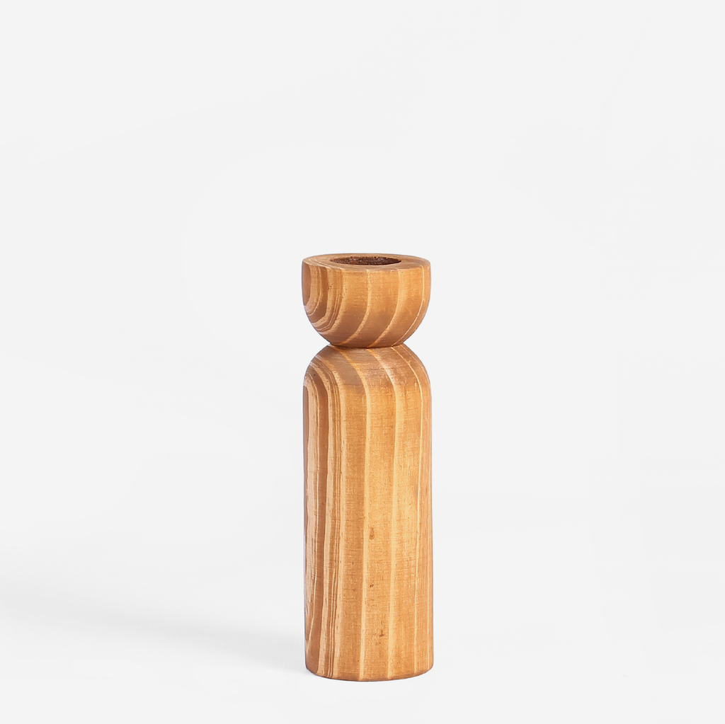Abstract Candle Holder - Cognac