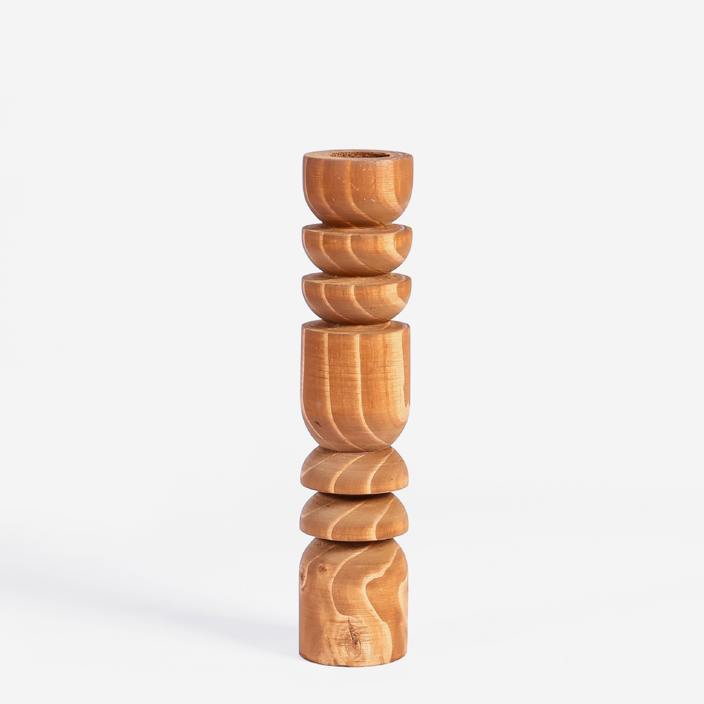 Abstract Candle Holder - Cognac