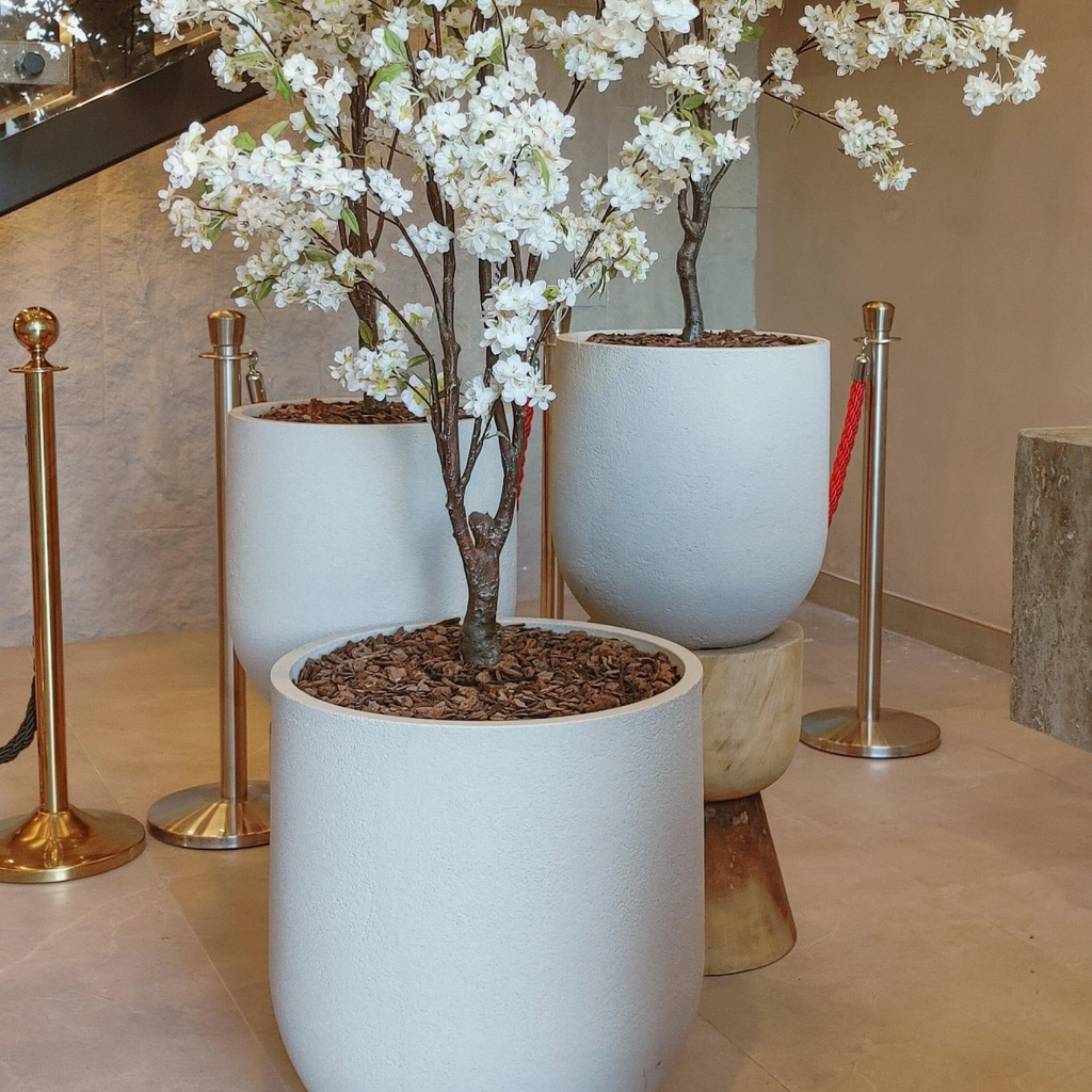 Cask Planter - Off White Medium