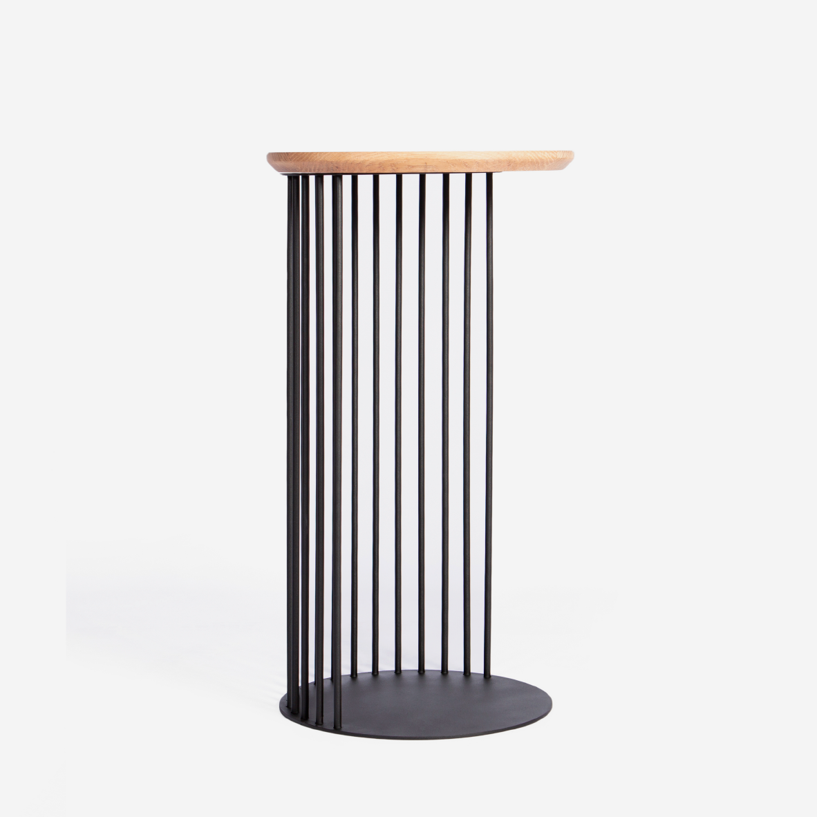 Spine End Table Black + Wood