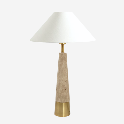 Travertine & Brass Lamp