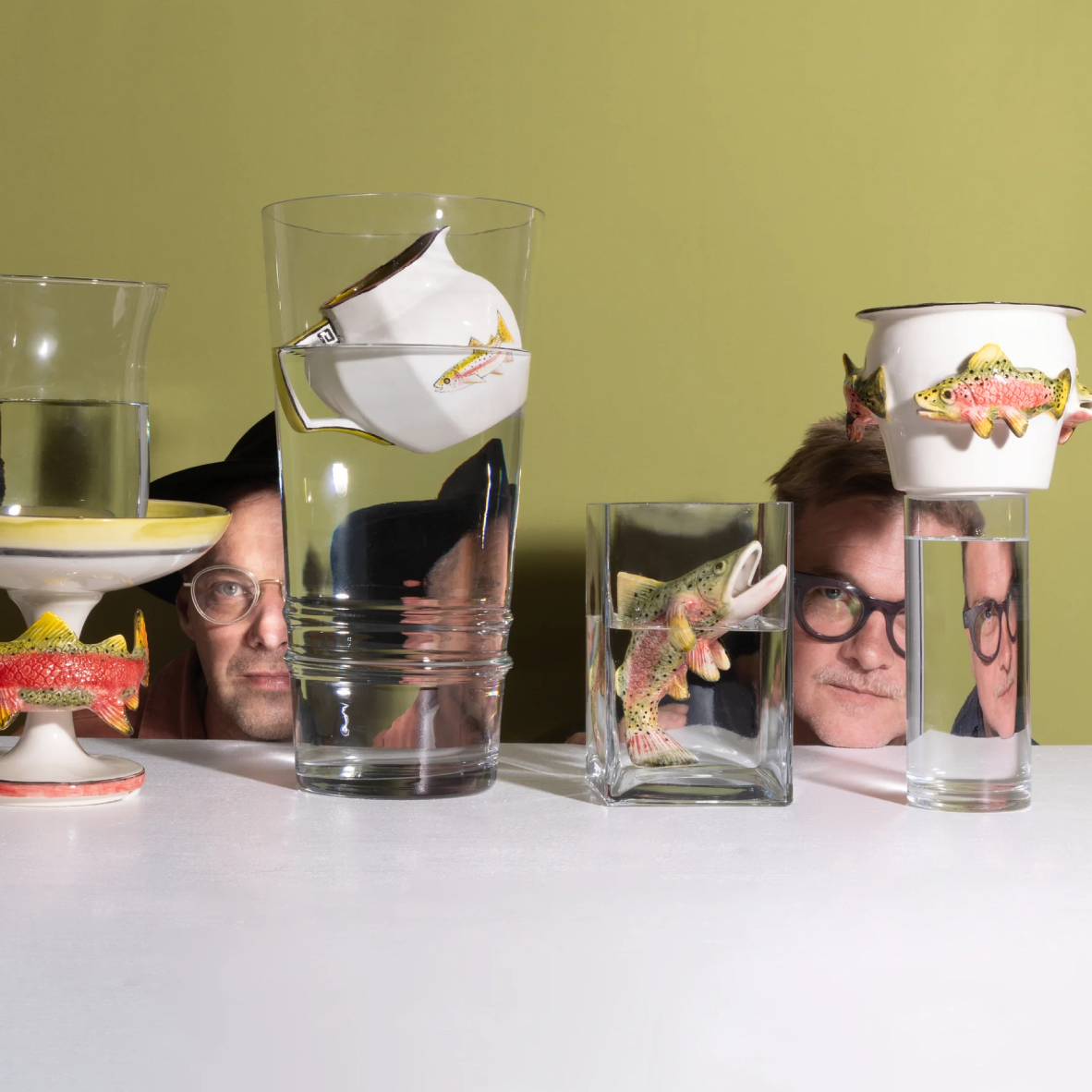 Hand Painted Rainbow Trout Planter