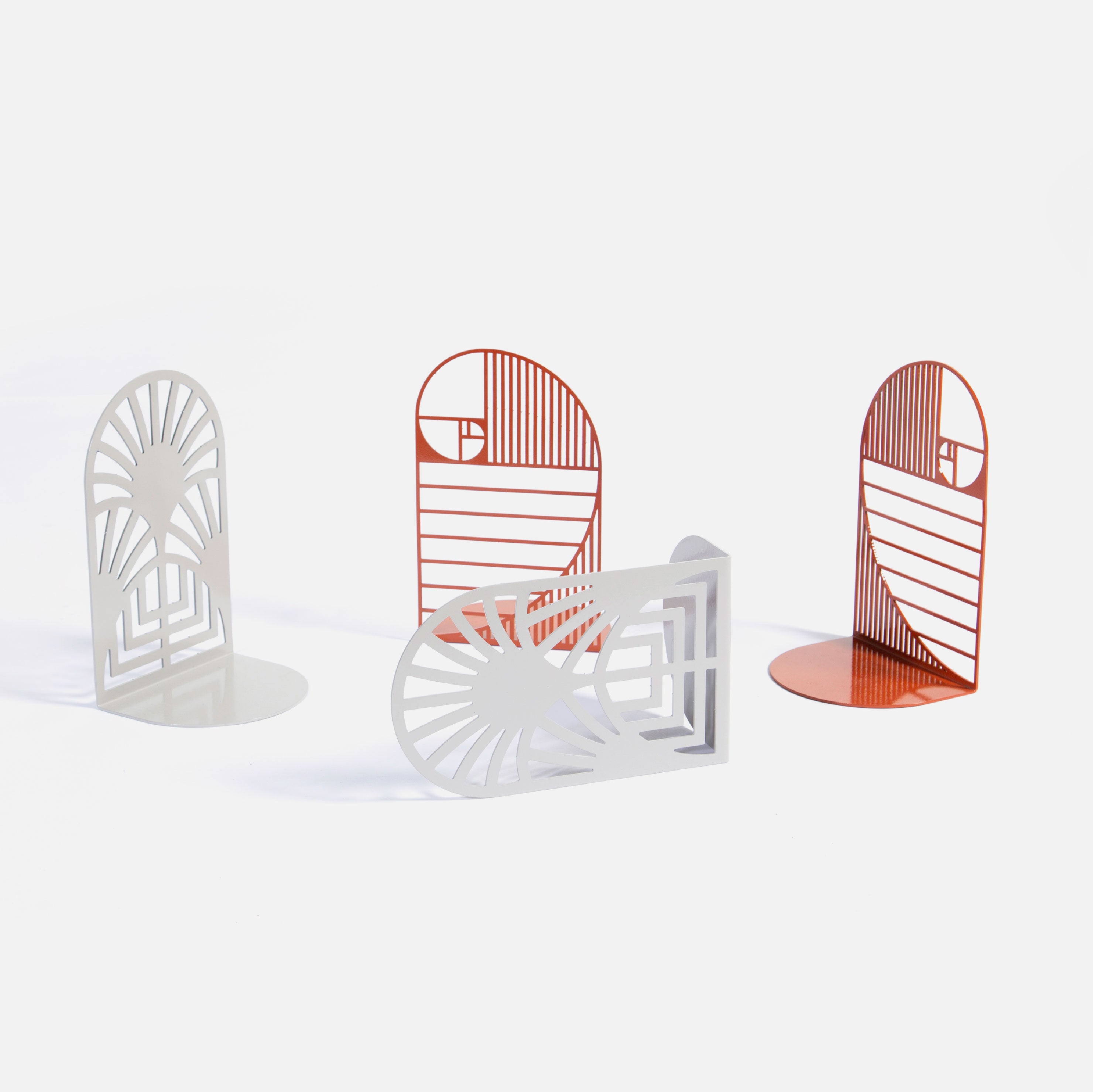 Art Deco bookends set of 2 - Clay Grey