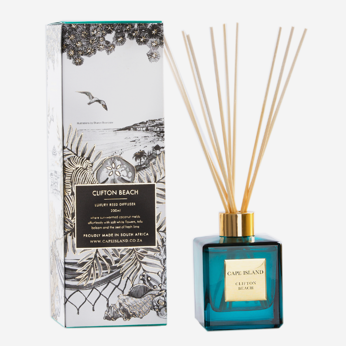 Illustrated Fragrance Diffuser - Clifton Beach