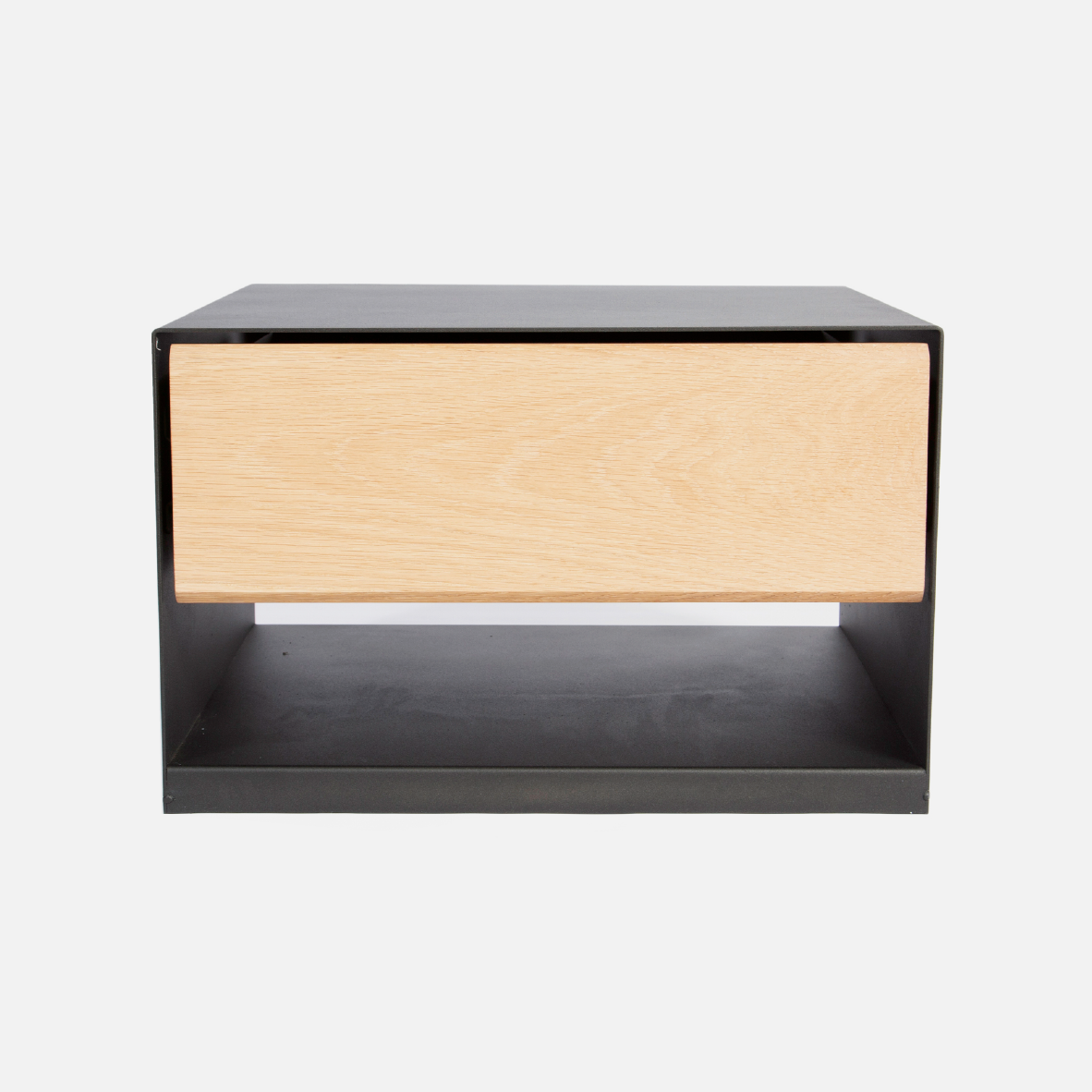 Oslo Steel Floating Bedside Table - Light Oak