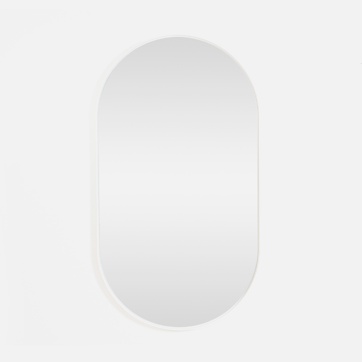 Deep Frame Pill Mirror - White
