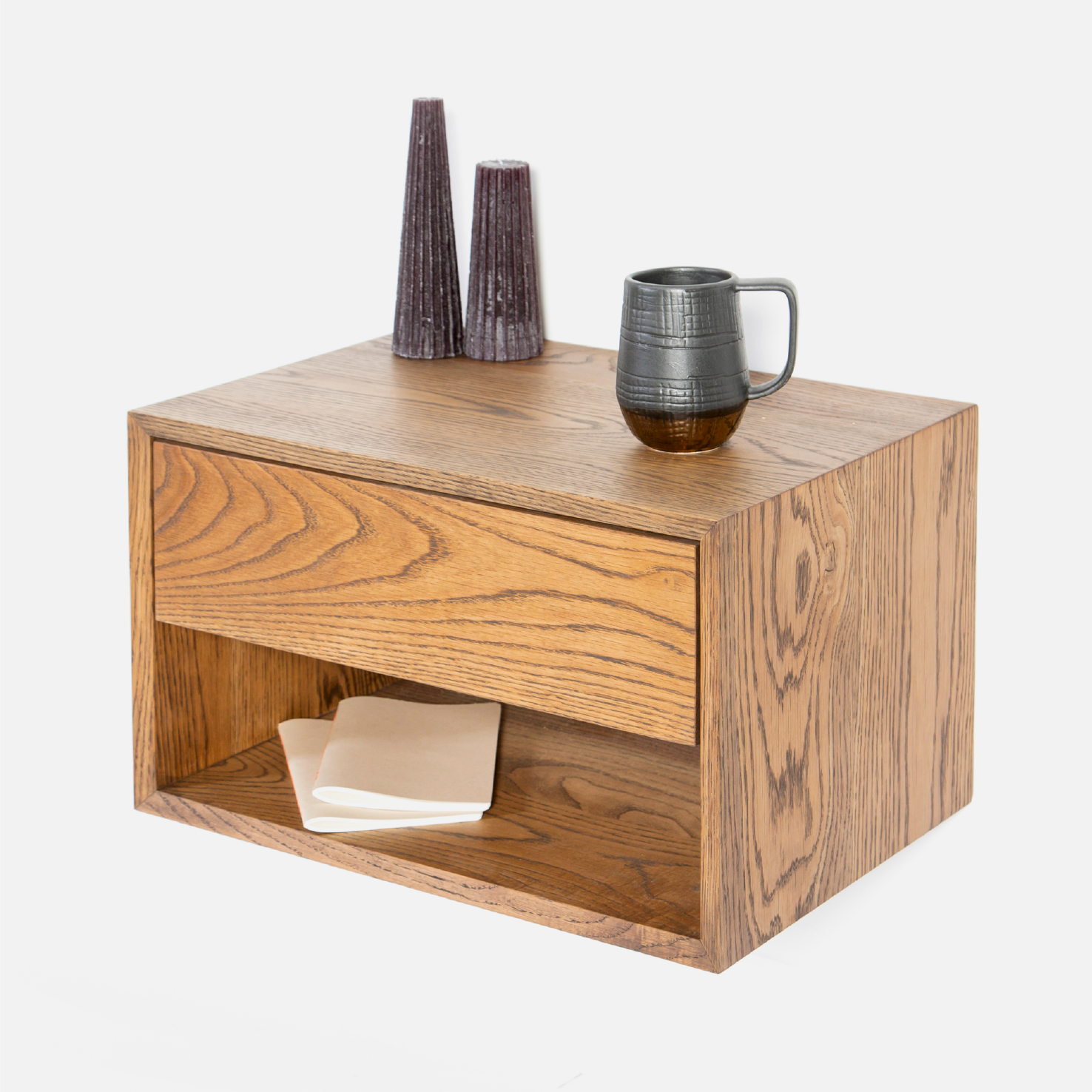Copenhagen Floating Bedside Table Combo - Dark Oak