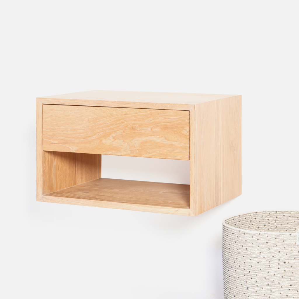 Copenhagen Floating Bedside Table Combo - Light Oak