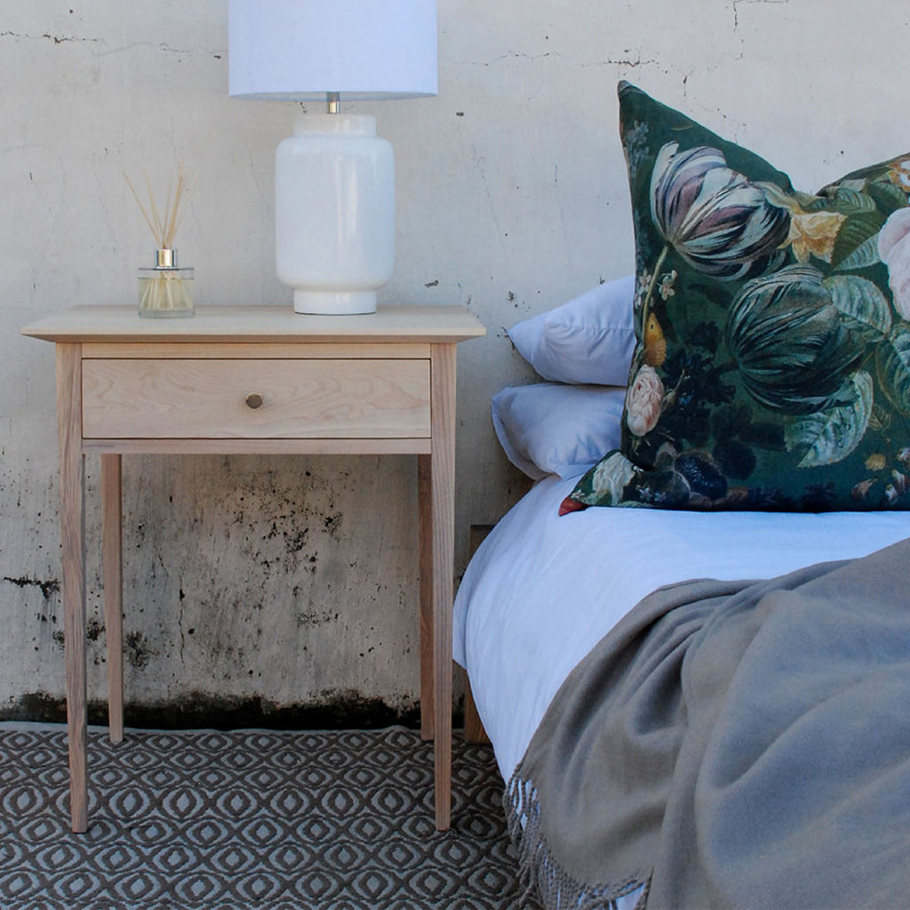 Maine Bedside Table - White Ash