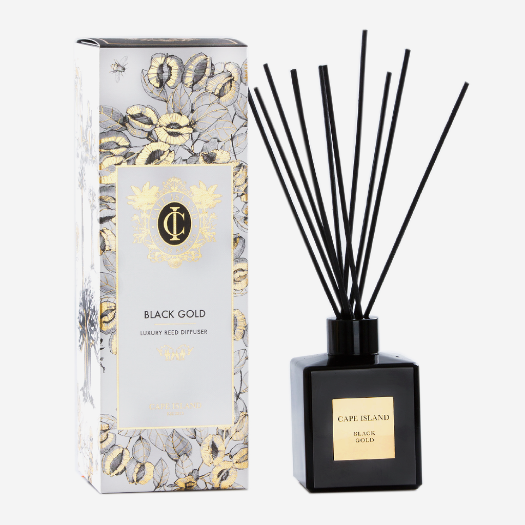 Illustrated Fragrance Diffuser - Black Gold