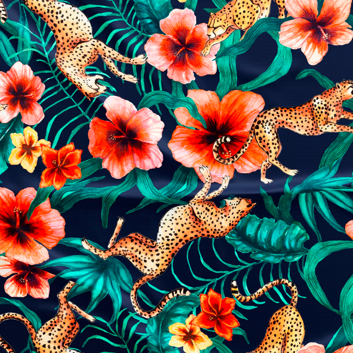 Mens Boxer Shorts - Jungle Cheetah Navy