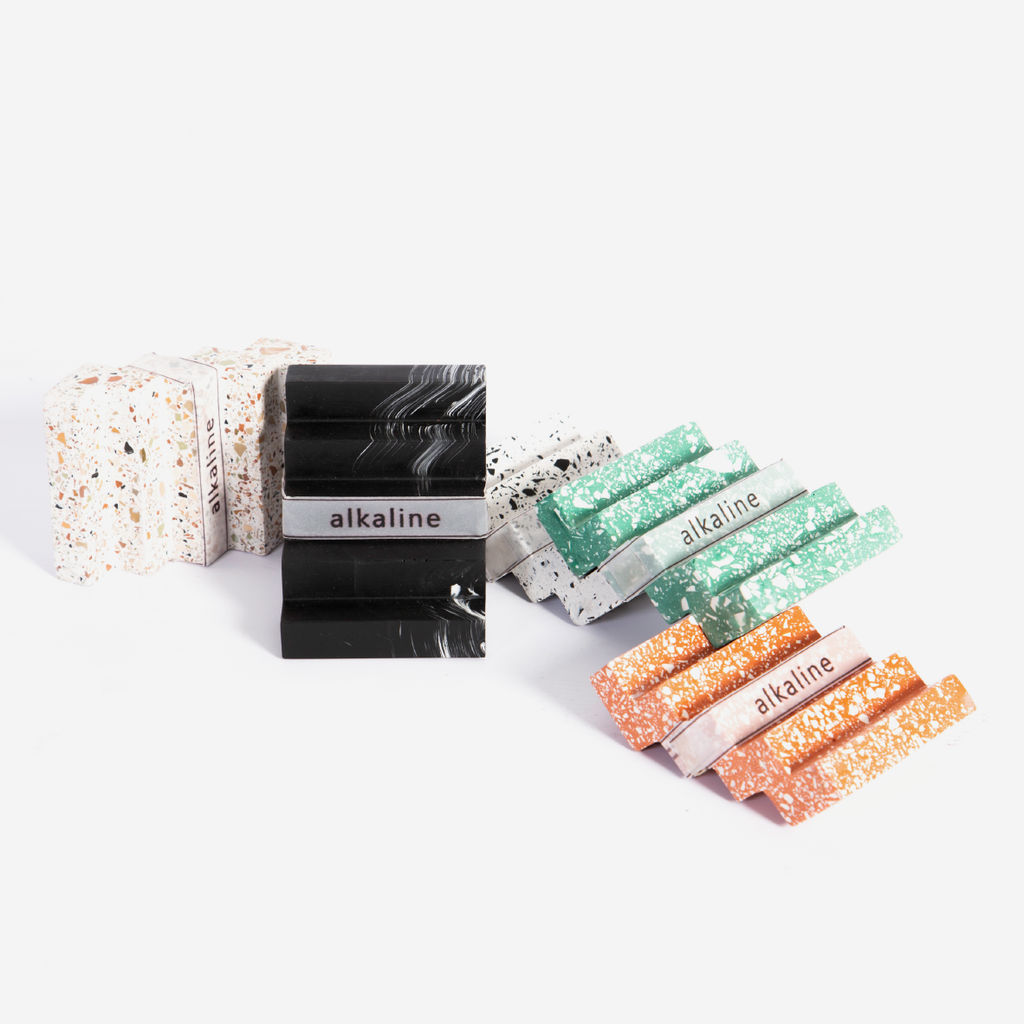 Zig Zag Soap Dish - White & Colour Terrazzo