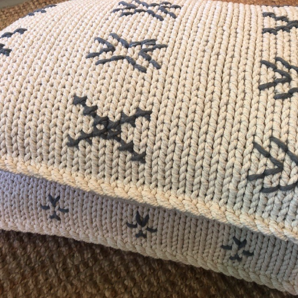 Knitted Twine Scatter Cushion - Bold X