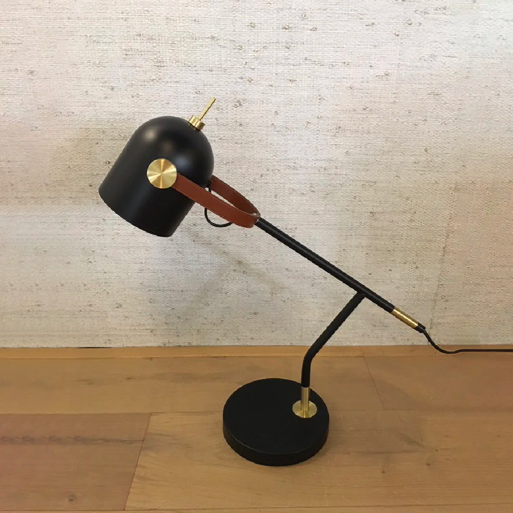Leather Bound Desk Lamp - Angled