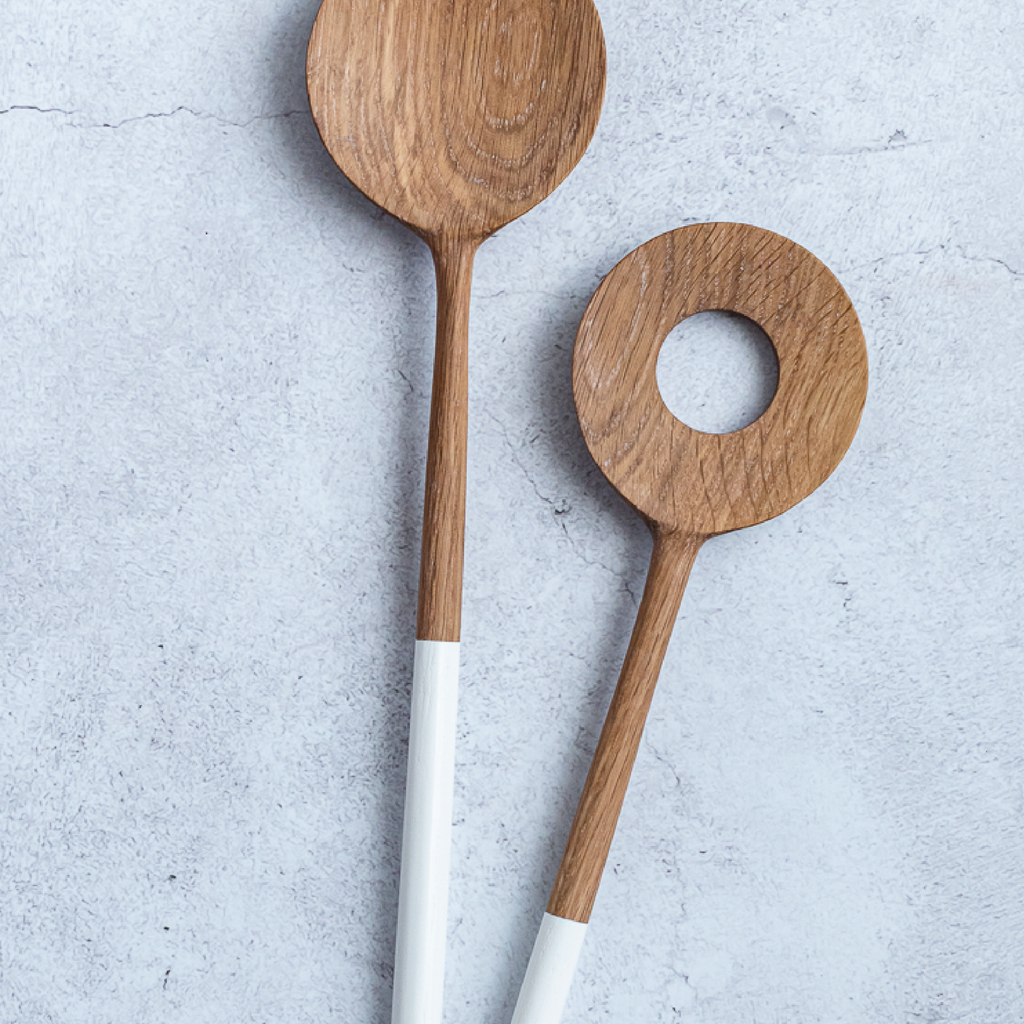 Long Salad Servers Set - Kiaat