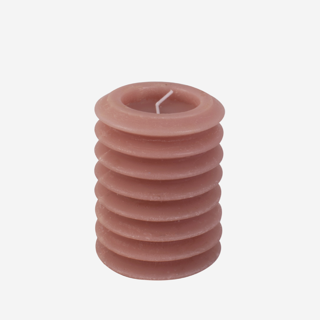 Pillar Candle Layered Circles - Pink
