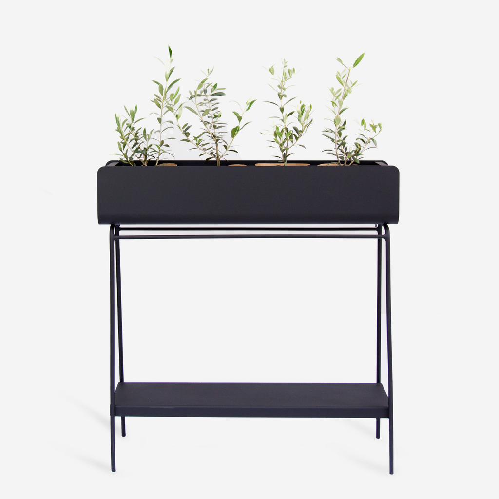 Ava Barrel Planter - Black