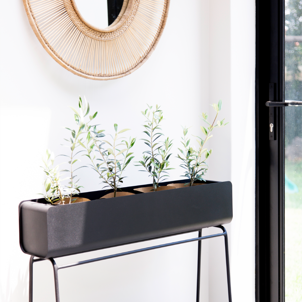 Ava Barrel Planter - Black