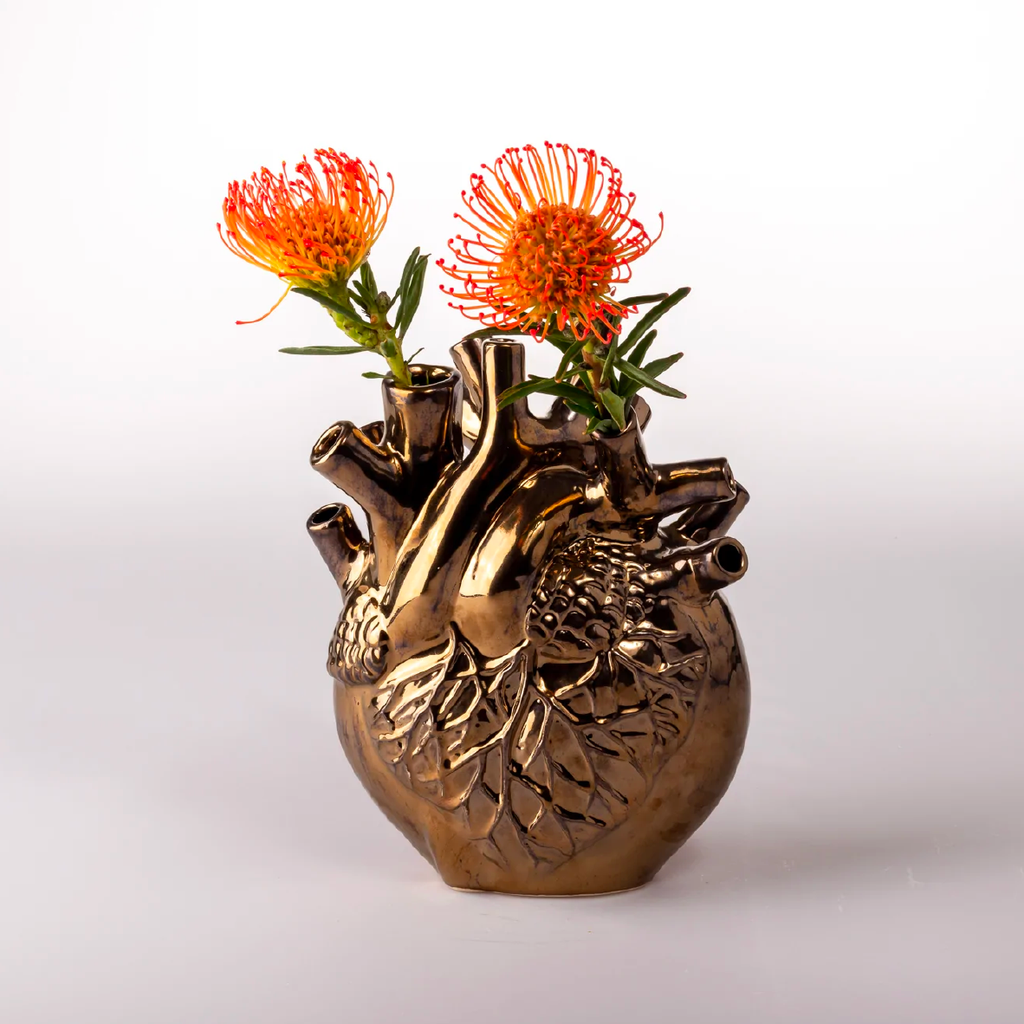 Pumping Heart Vase Medium - Bronze