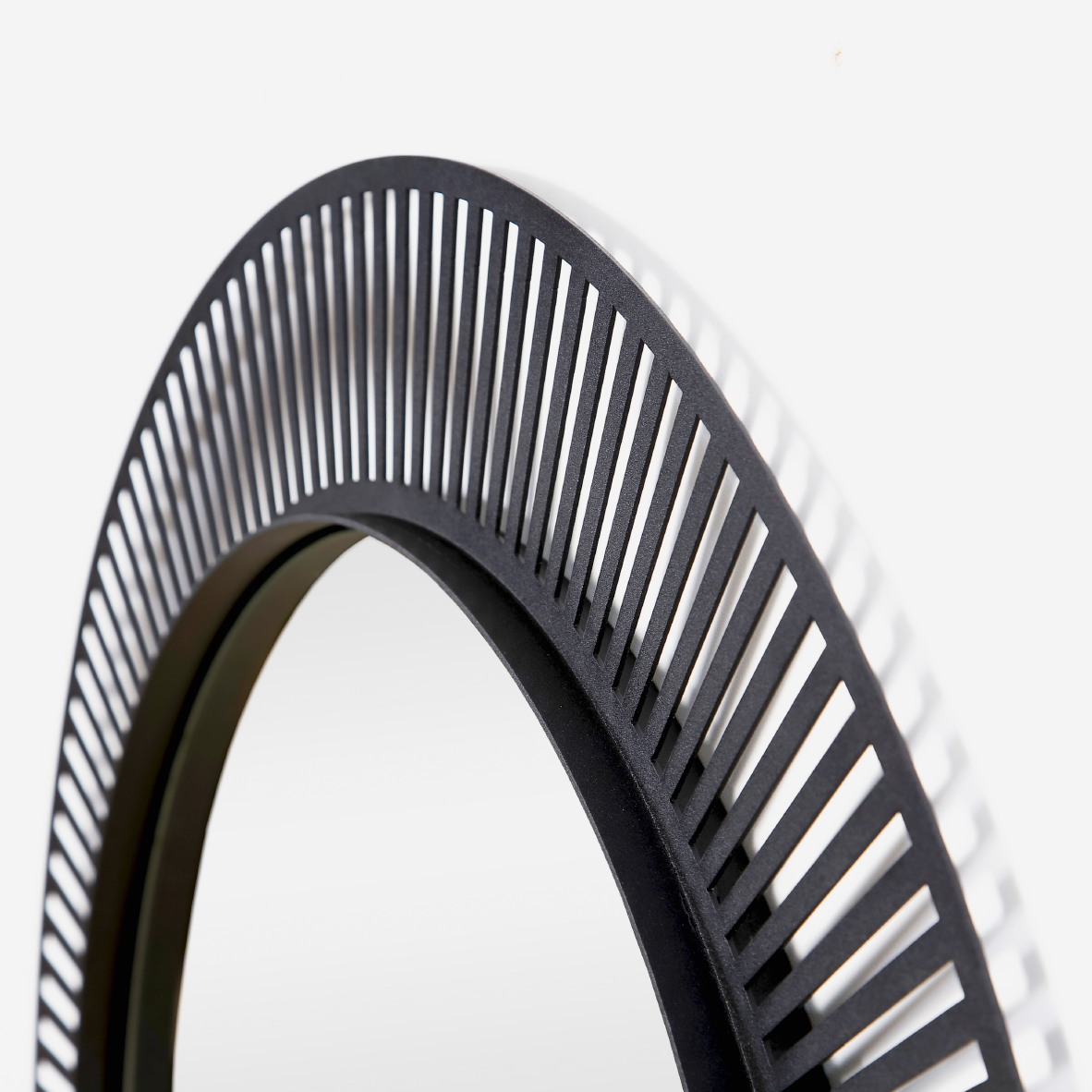 Spindle Round Mirror - Black