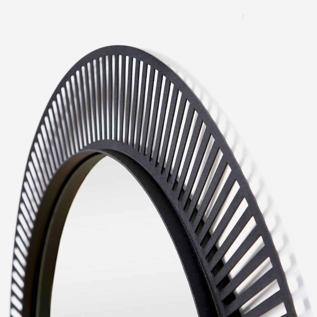 Spindle Round Mirror - Black